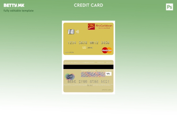 модерен стил Шаблон за мастер картички на Првата Карибска меѓународна банка Свет